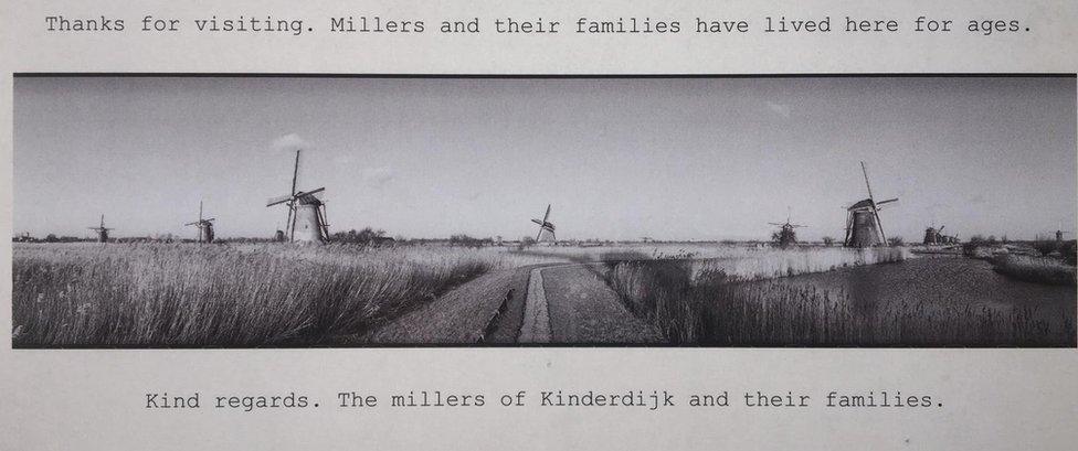 Postcard from local millers in Kinderdijk