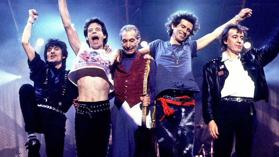 The Rolling Stones on stage in 1989