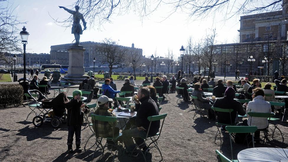 People in central Stockholm