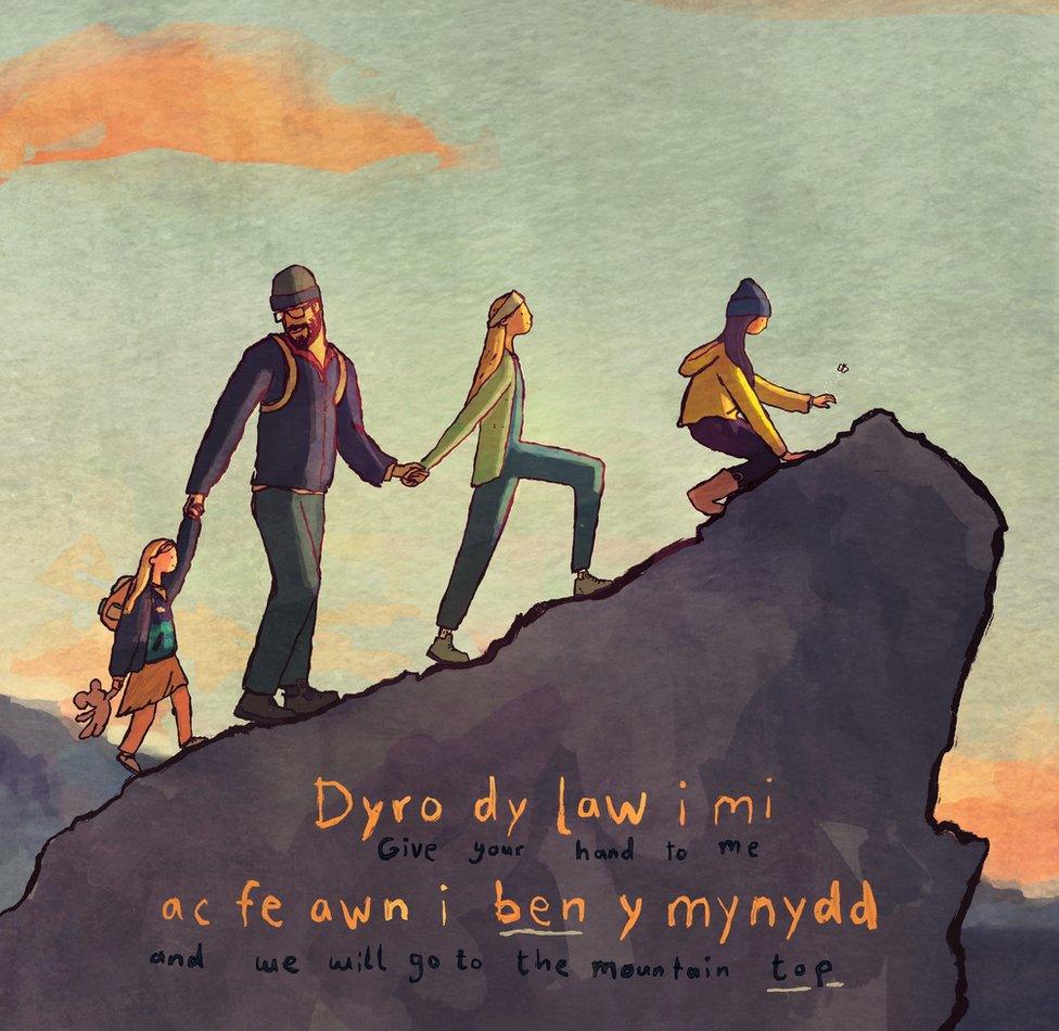 Dyro dy law i mi ac fe awn i ben y mynydd