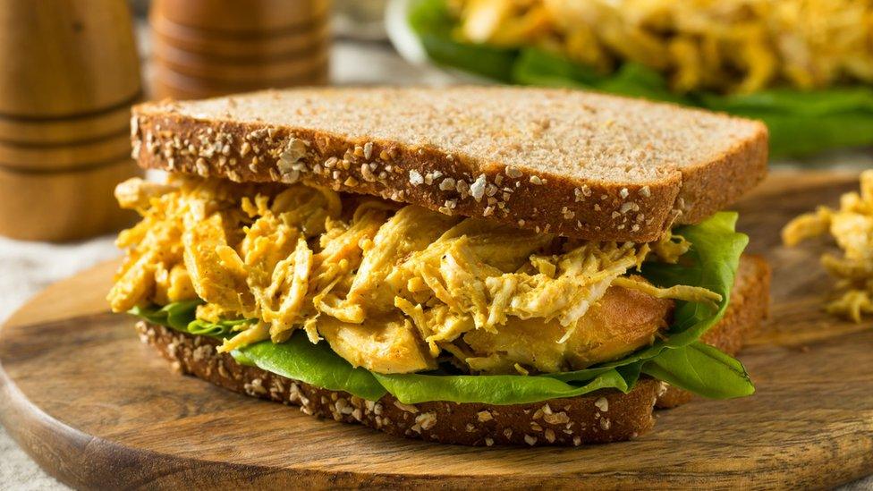 A Coronation chicken sandwich