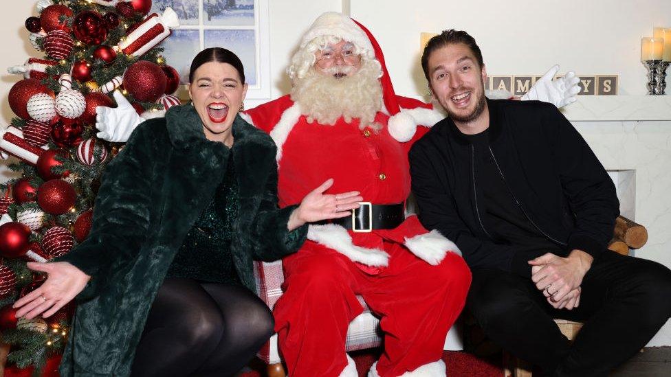 Mark and Roxanne Hoyle sat next to Father Christmas