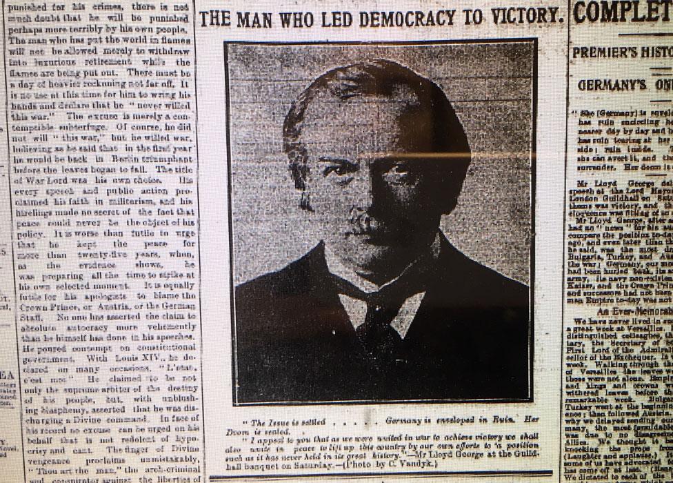 Picture of David Lloyd George in newspaper