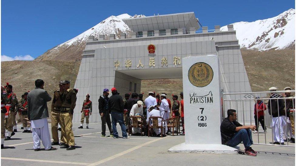 A border post between China and Pakistan