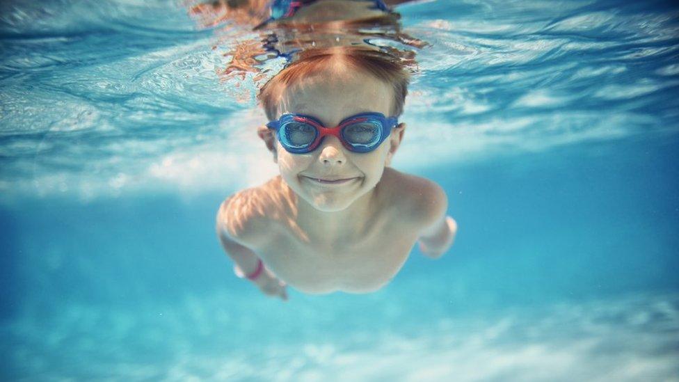 Boy in a pool