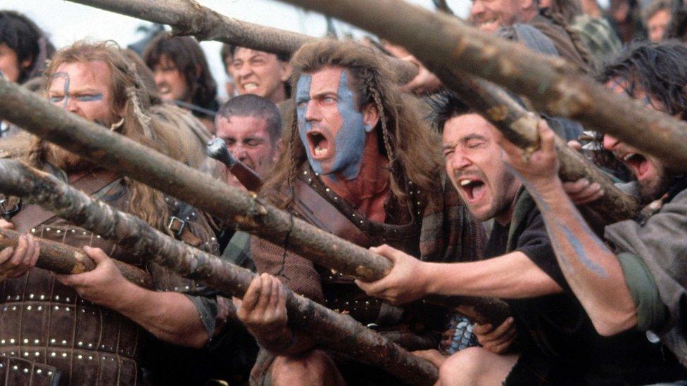 Mel Gibson in a scene from the film Braveheart