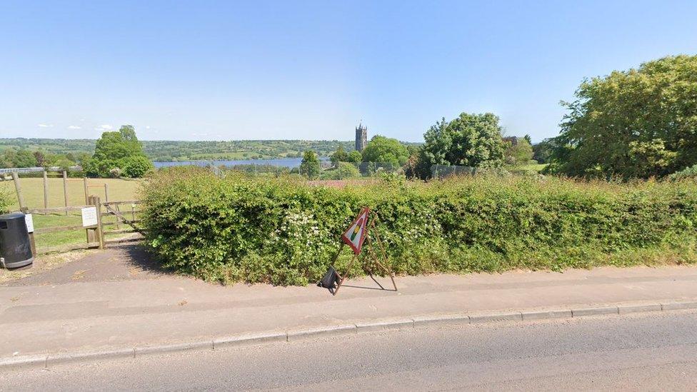 The tennis courts and Mead playing field in Blagdon, North Somerset