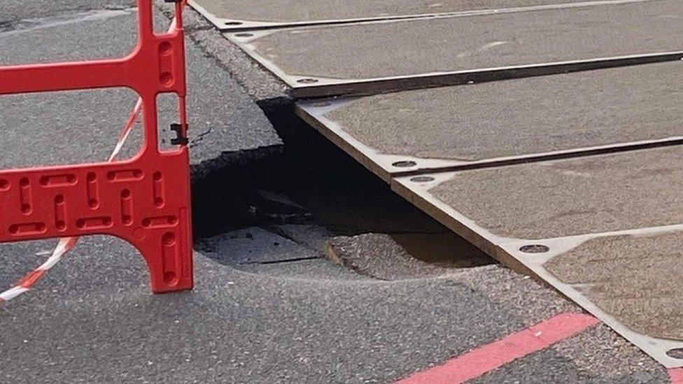 A hole at Watford General Hospital