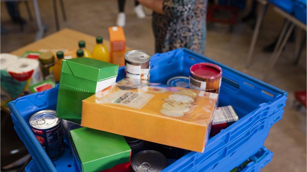 Food items in a crate