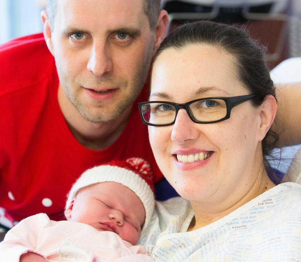 Ailie Urquhart with mum and dad