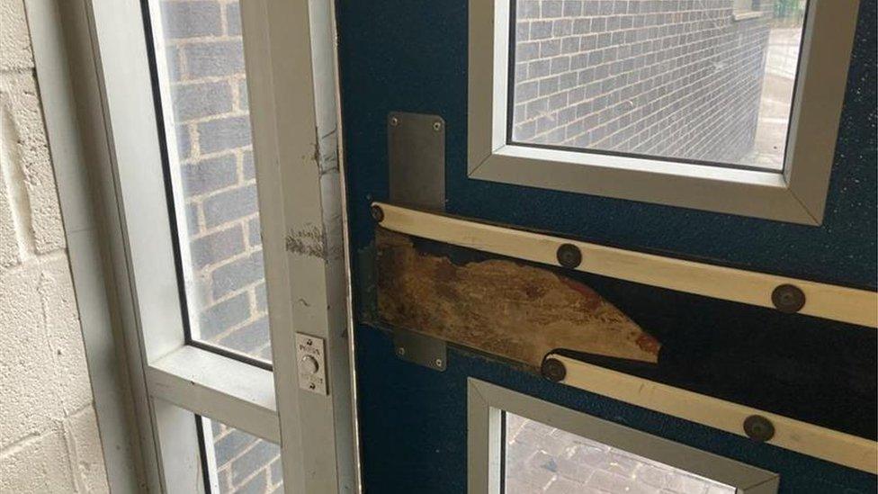 Pound House's broken door