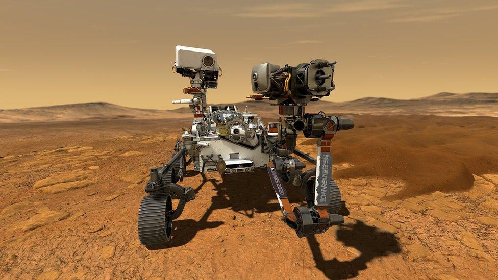 picture of what the rover will look like on Mars.