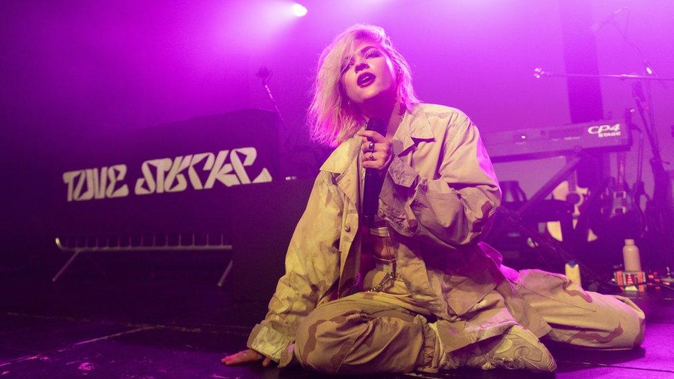 Tove Styrke on stage in Glasgow