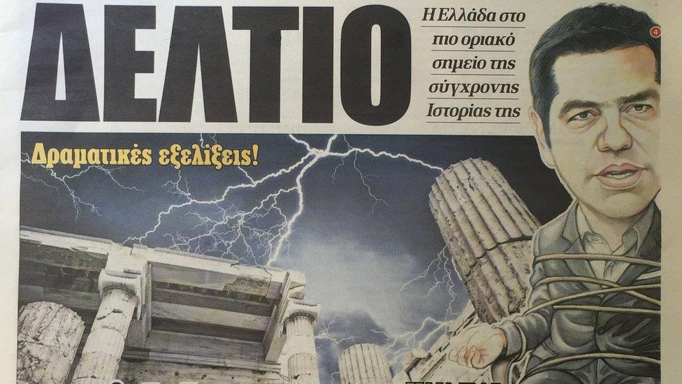 Tabloid newspaper Sunday Democracy's front page