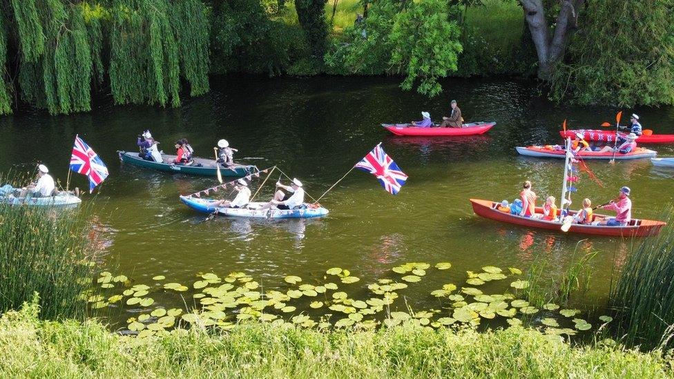 Canoes on the River Great Ouse