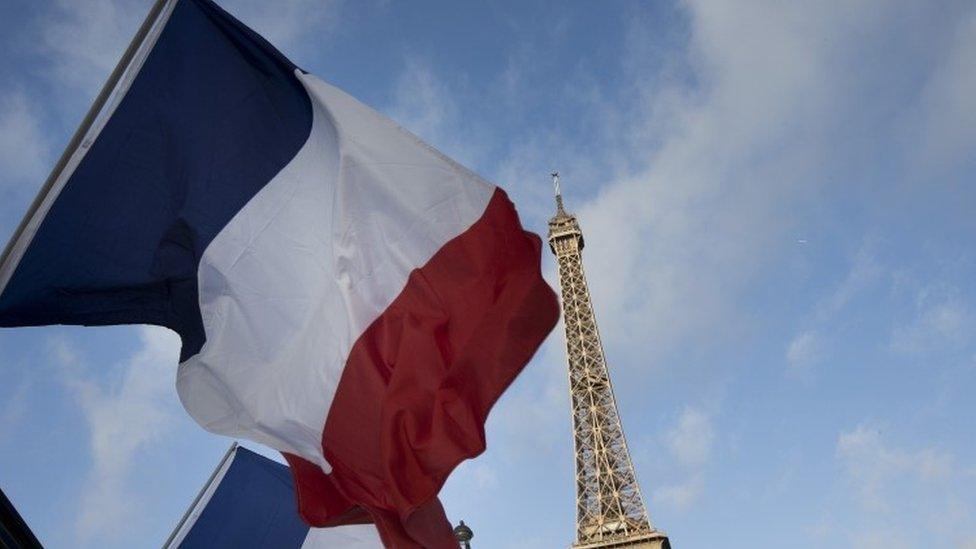 French flag and Eiffel tower