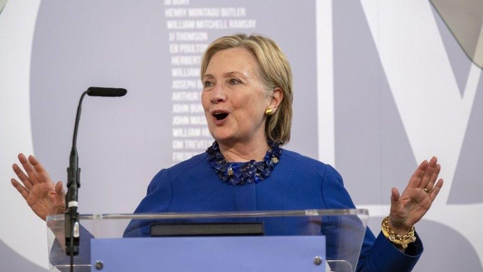 Hillary Clinton delivers the Romanes Lecture at the Sheldonian Theatre