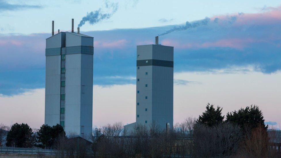 Two towers operating at the Quorn factory in Billingham