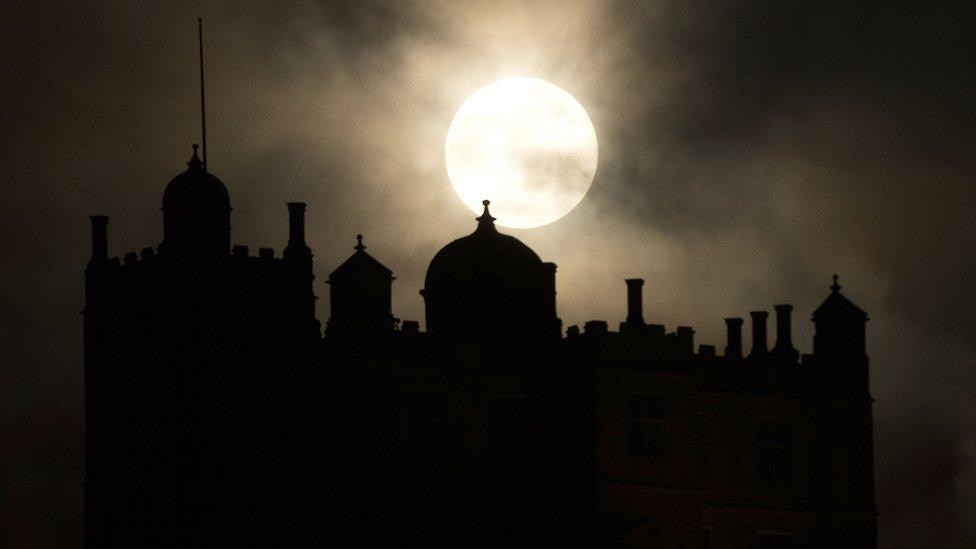 Moon overlooking Bolsover Castle