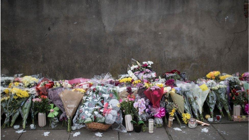 Flowers at the scene Tanesha Melbourne died