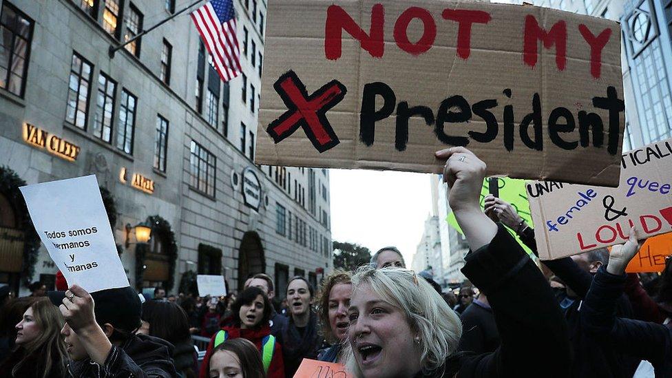 Anti-Trump demonstration in Manhattan