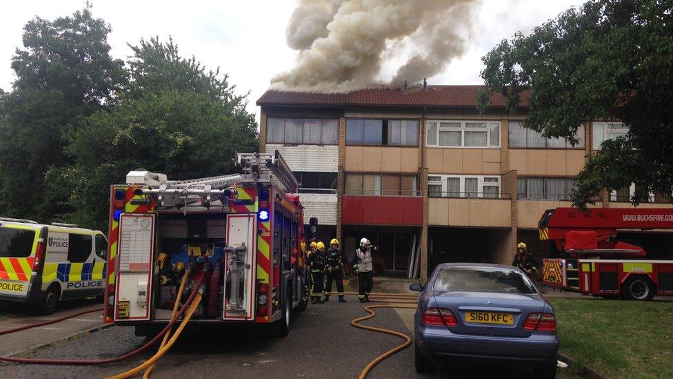 Houses on fire in Penrun Avenue