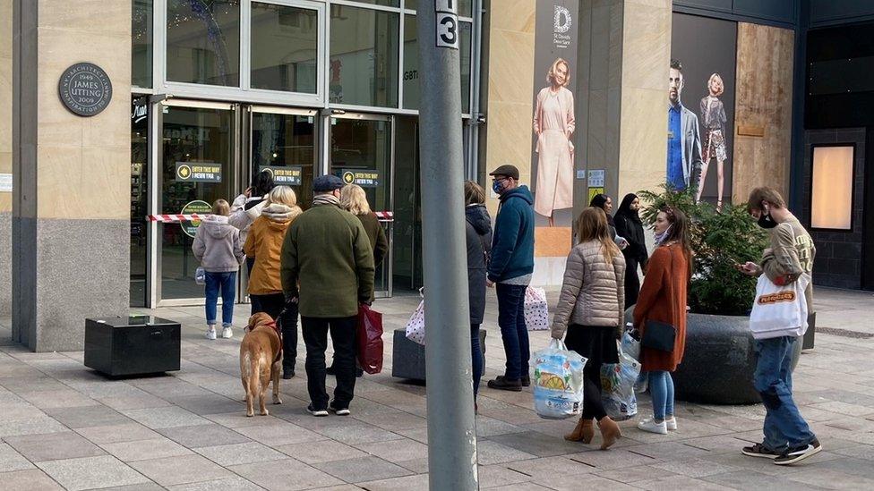 People outside St David's Cardiff