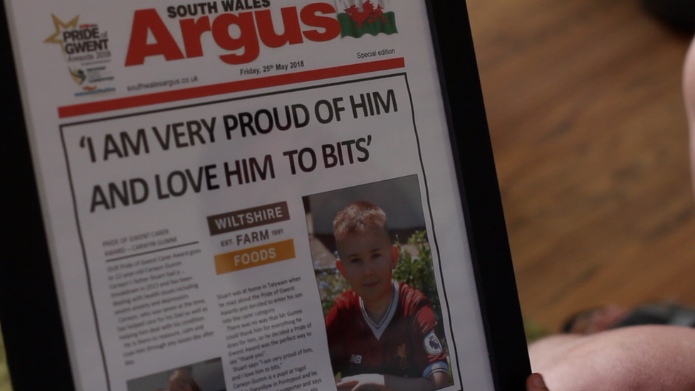 South Wales Argus recognised Carwyn's dedication to his dad