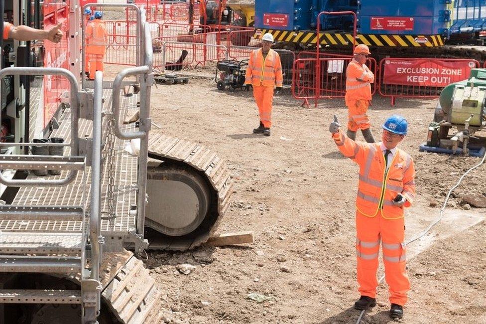 Grant Shapps at Old Oak Common