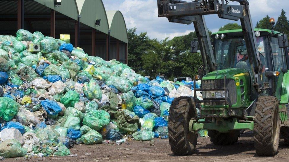 Rubbish at a recycling centre