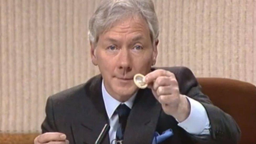 Gay Byrne with condom