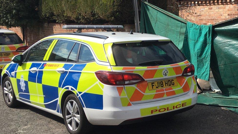 Police car at flat