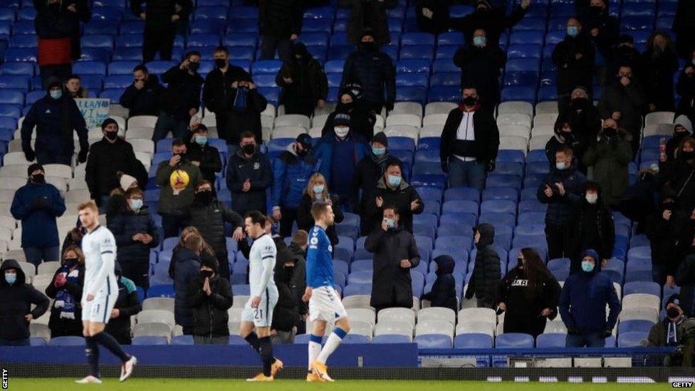 Fans were allowed back into Chelsea's game at Everton on Saturday, as Merseyside is in tier two