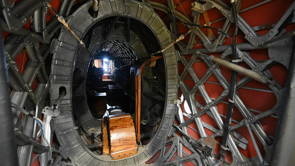 Interior of part-restored aircraft