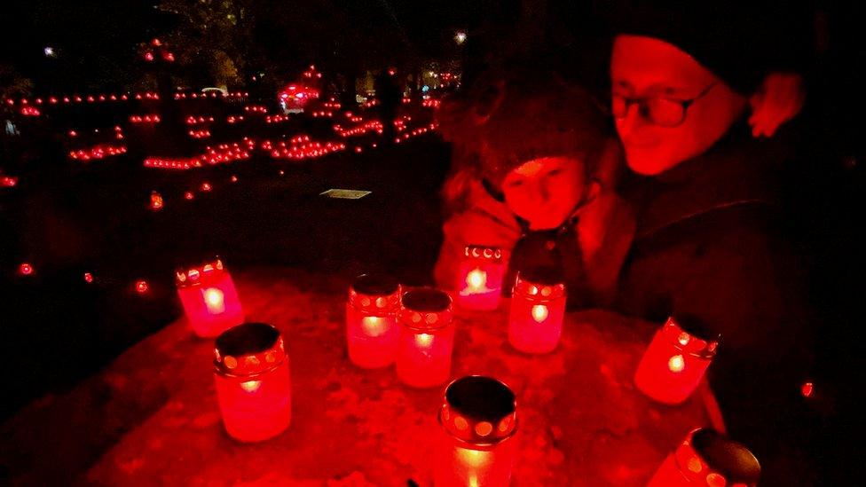 Father and daughter at Light Up the Night in Bristol