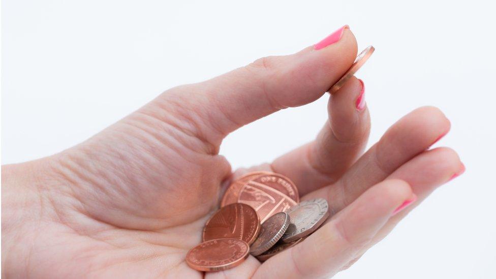 Woman's hand holding money