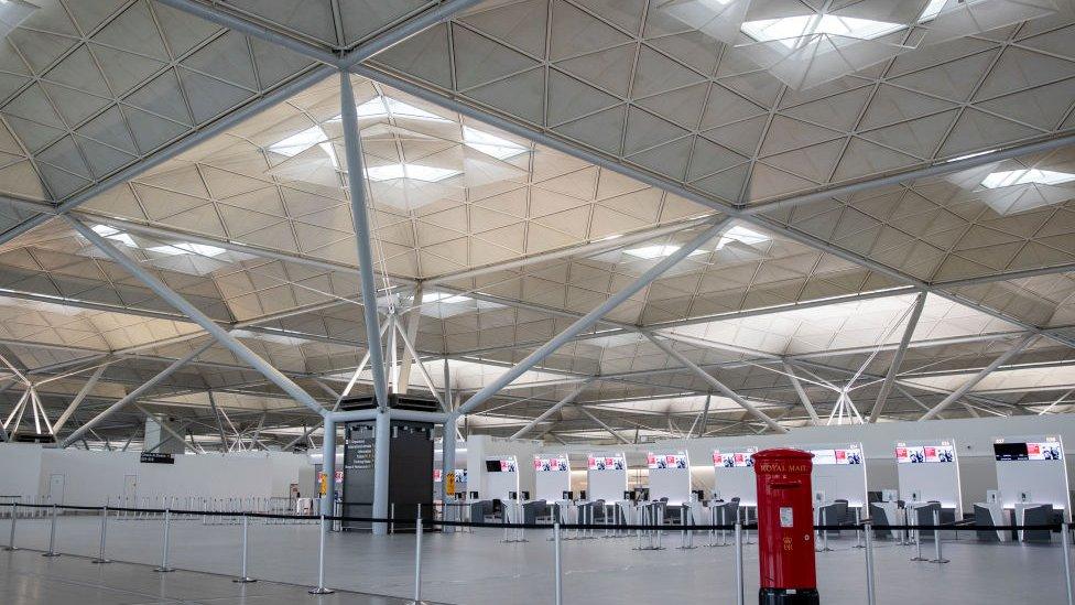 Stansted Airport looking deserted