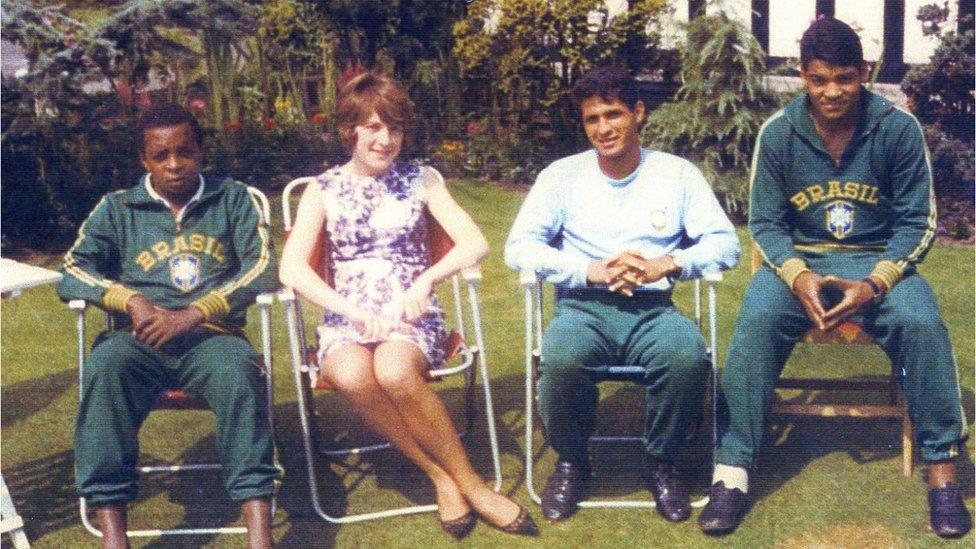 Hotel secretary Adele Hough with Brazil squad