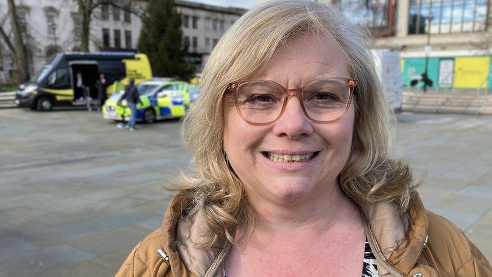 Beth Simpson in Kings Square, Gloucester