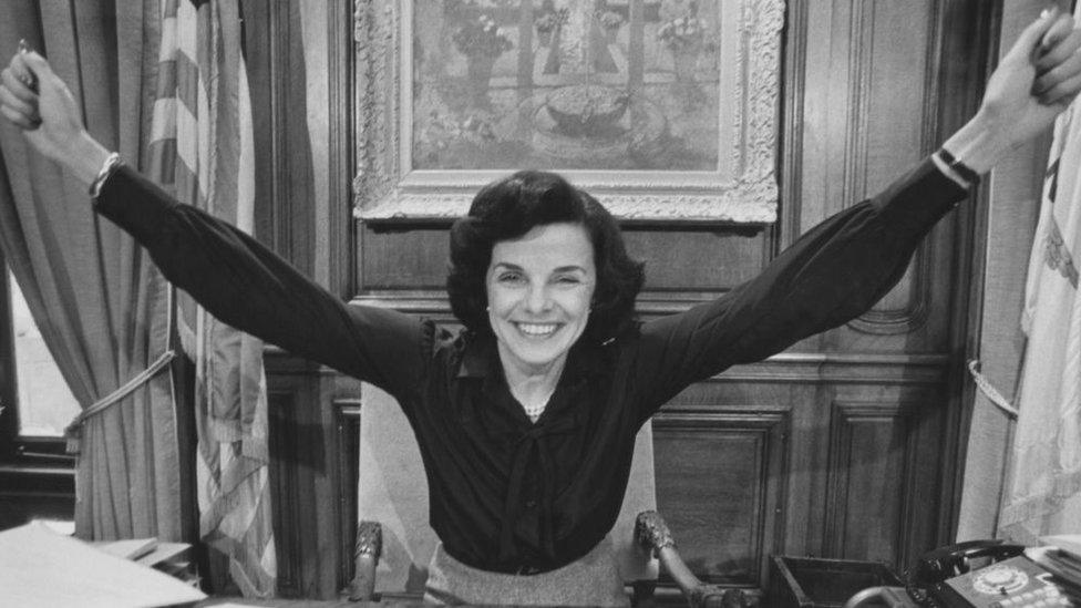 Diane Feinstein celebrating her election in 1978.