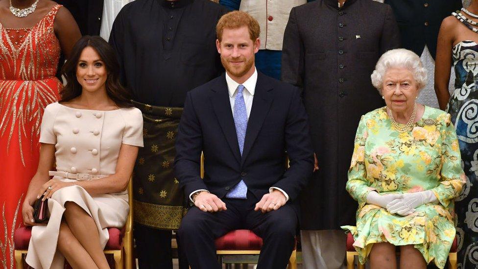 Harry, MEghan, Queen Elizabeth