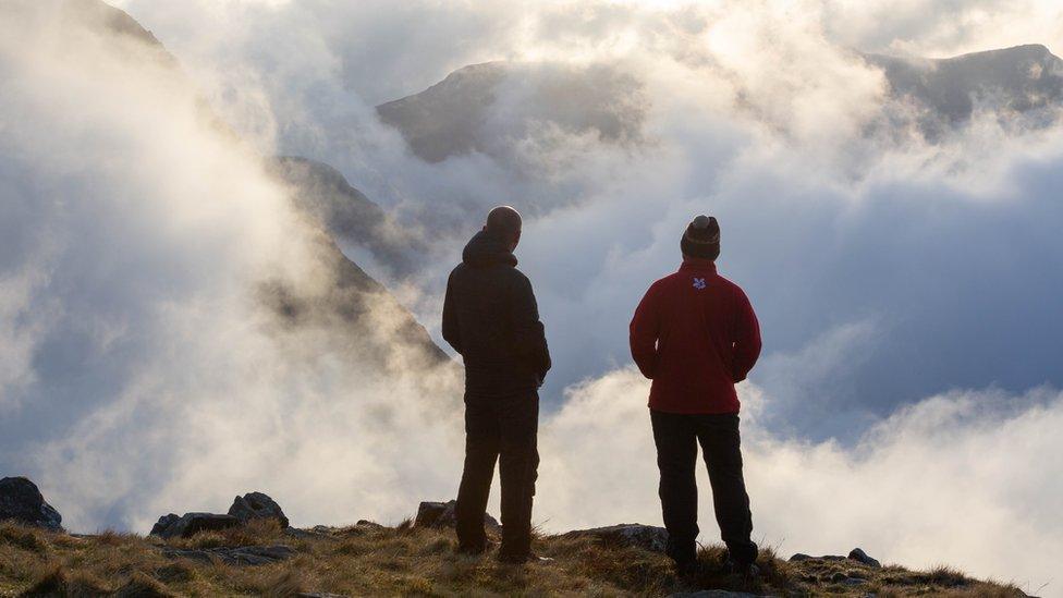 People atop Scafell Pike