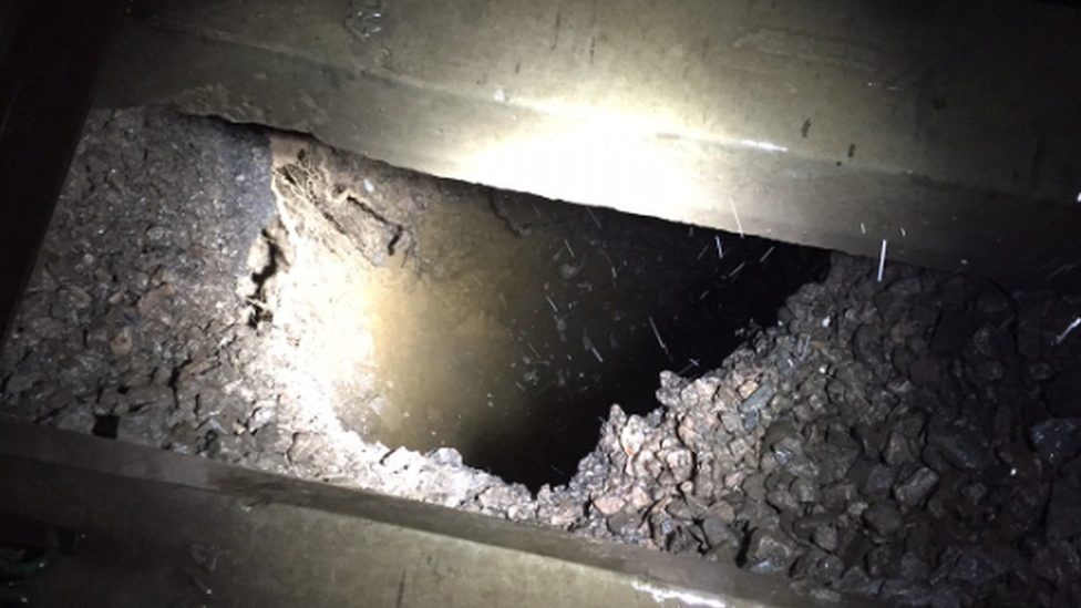 hole in railway line