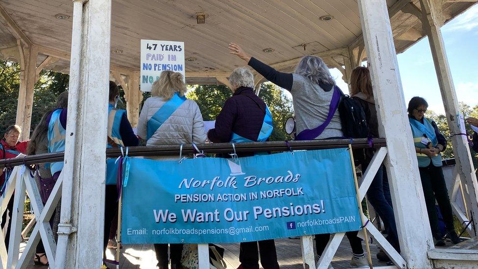 Norfolk Broads Pension Action in Norfolk protest in Norwich