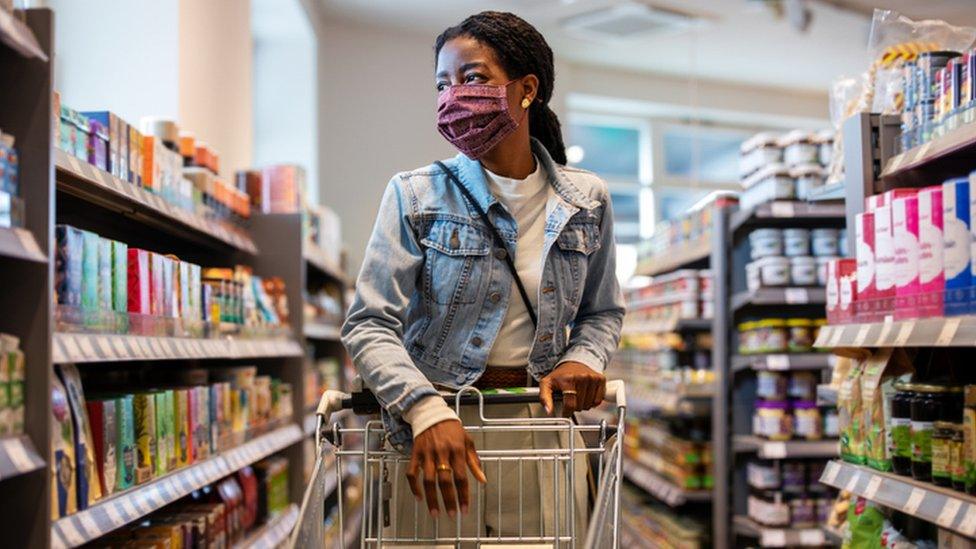 Woman in supermarket