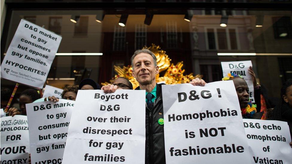 Homophobia protest against Dolce & Gabbana after its founders criticised the idea of gay families