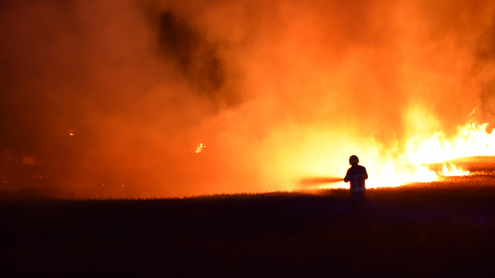 A fire at Pontefract in West Yorkshire