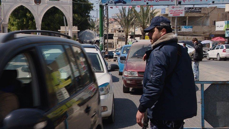 Hamas police officer in the Gaza Strip