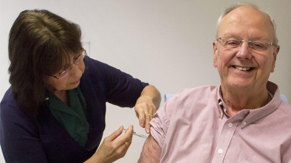 man having an injection