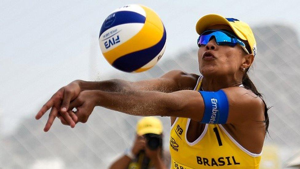 Juliana Felisberta of the Brazil beach volleyball team